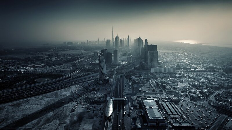 Dubai Skyline — Gray