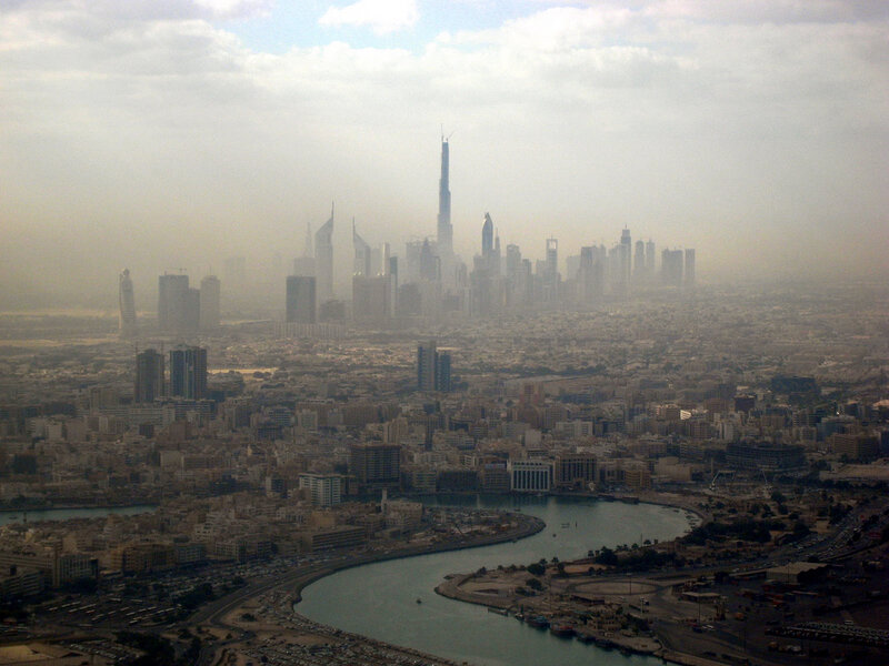 Dubai skyline on a hazy day