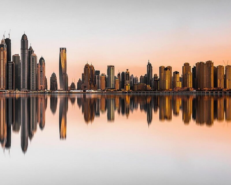 Dubai Skyline — Orange