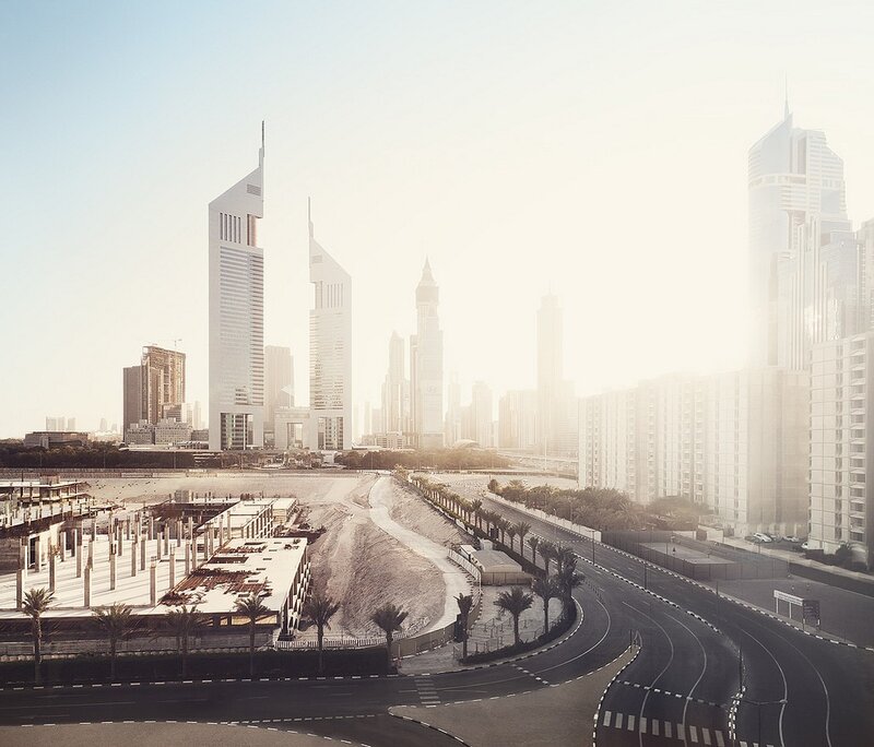 Dubai Skyline — White