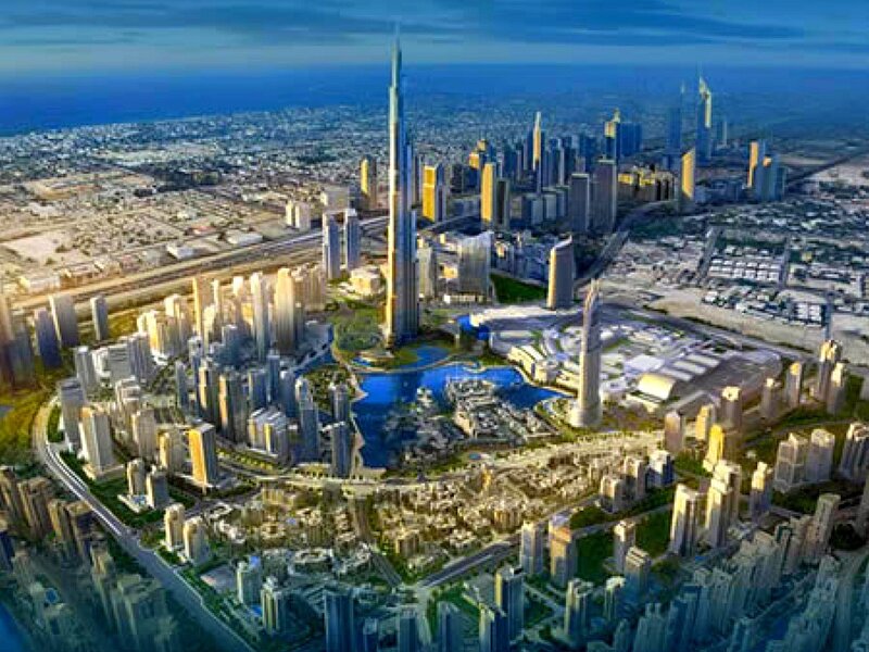 Dubai skyline with Burj Khalifa