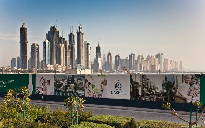 Dubai skyline with construction