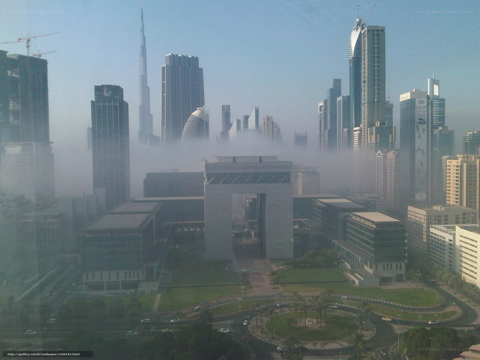 Dubai skyline with fog
