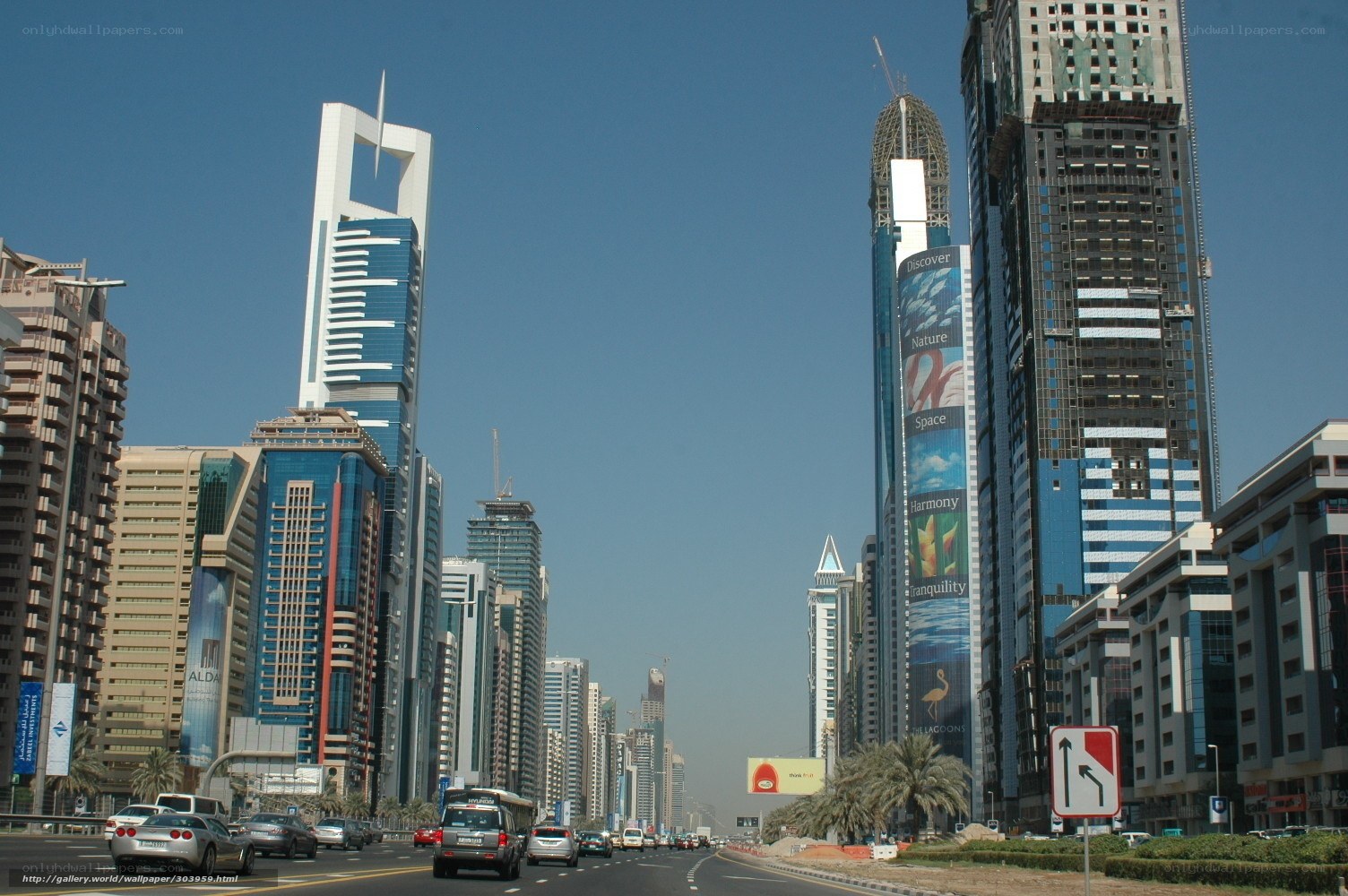 Dubai skyline with modern skyscrapers