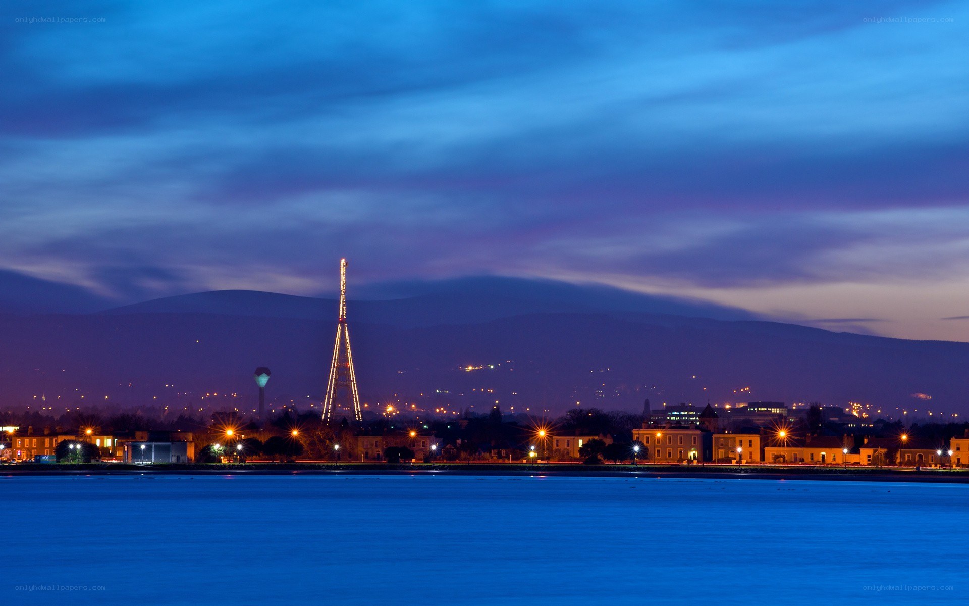 Dublin skyline at dusk