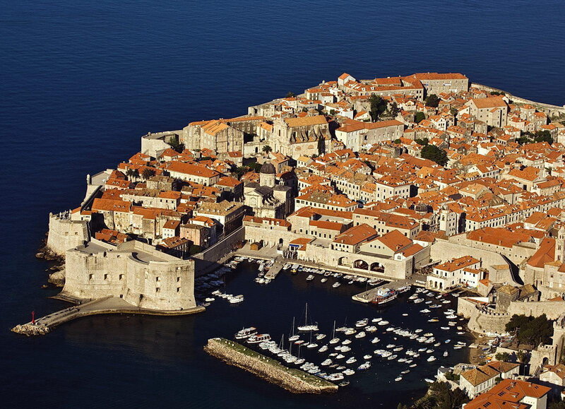 Dubrovnik old town aerial view