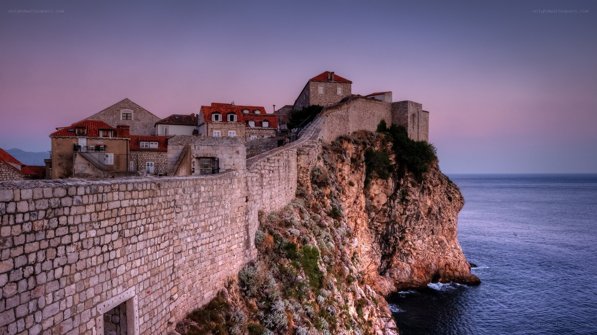 Dubrovnik old town at dusk