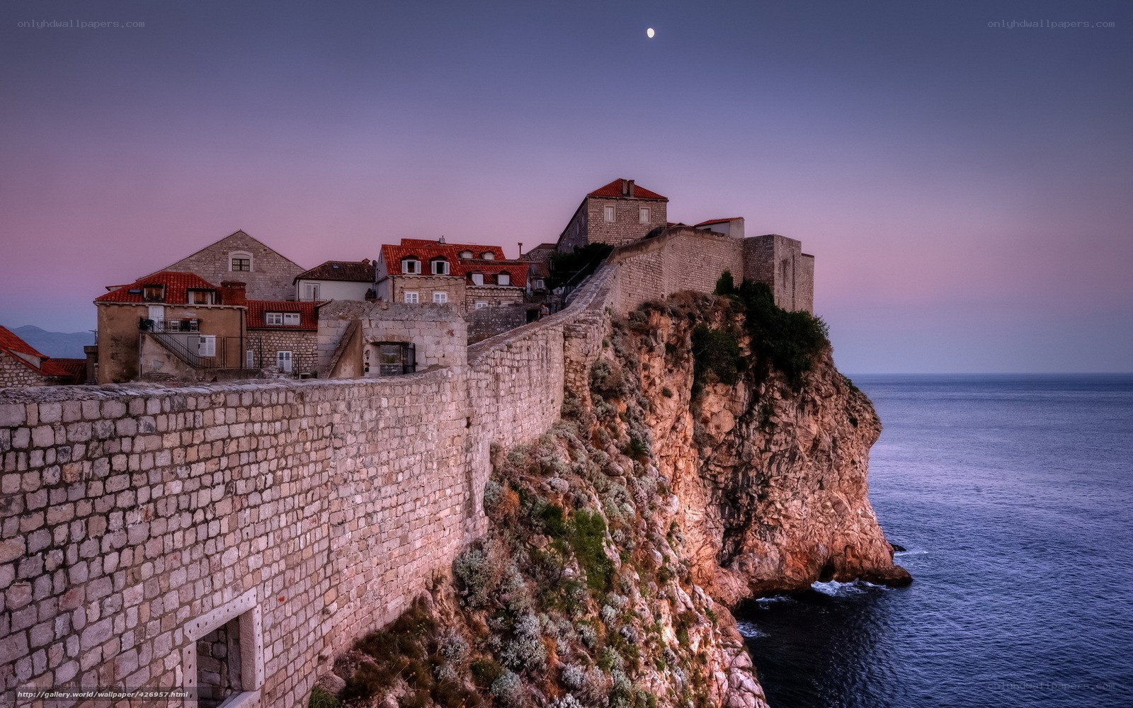 Dubrovnik old town at dusk