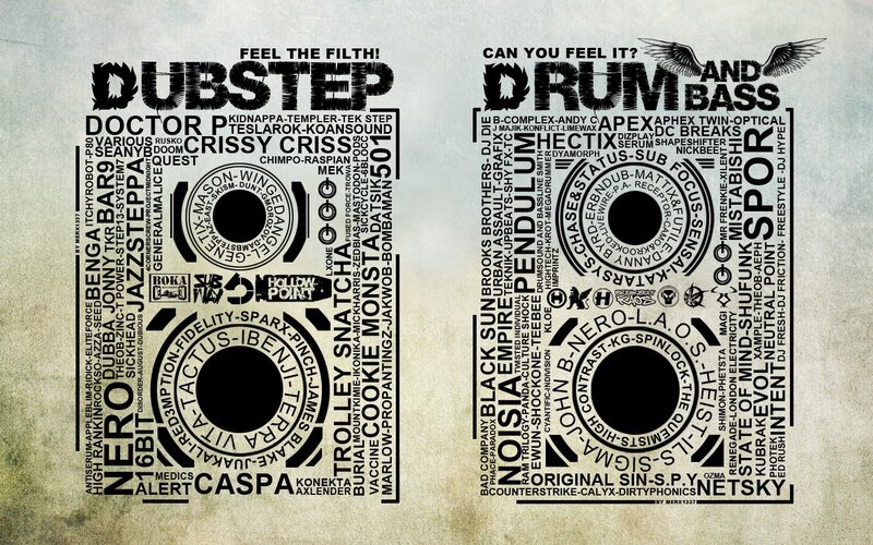 Dubstep and Drum and Bass artist collage
