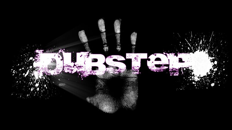 Dubstep music logo with handprint