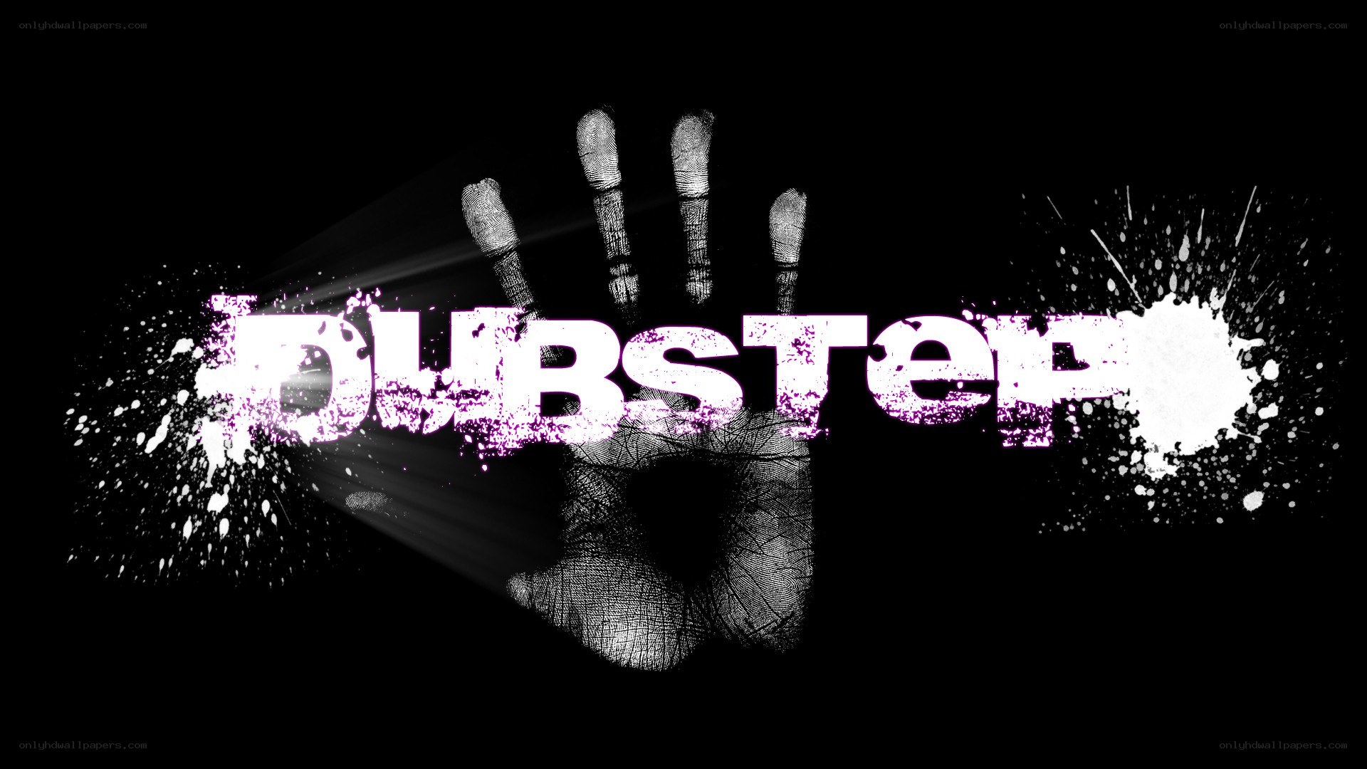 Dubstep music logo with handprint