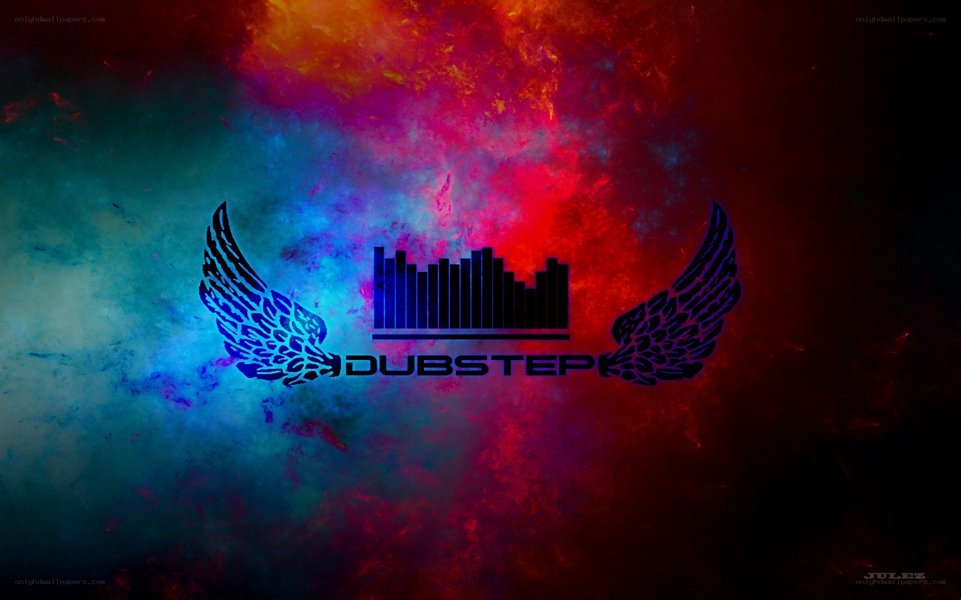 Dubstep music logo with wings