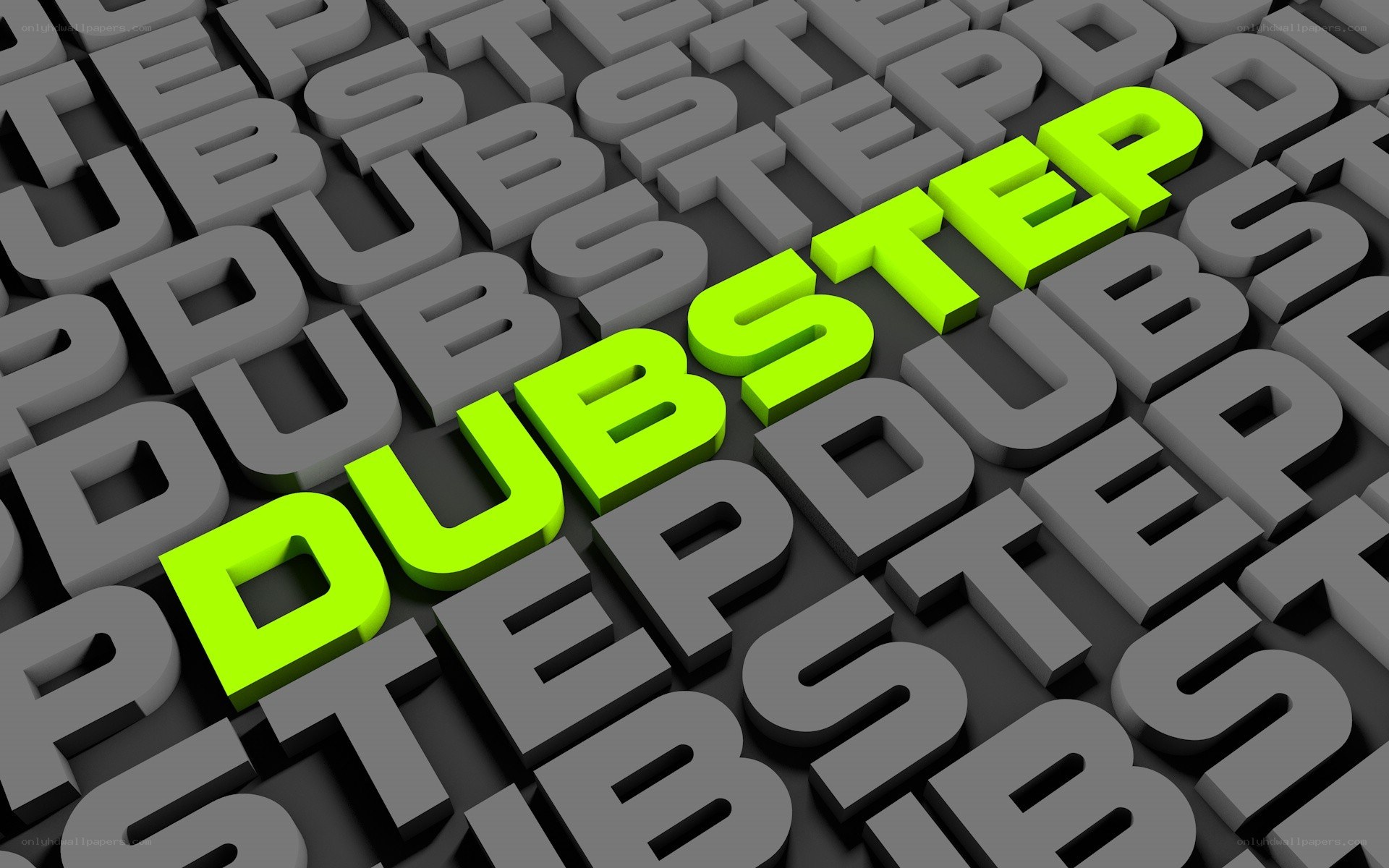 Dubstep text in green and gray