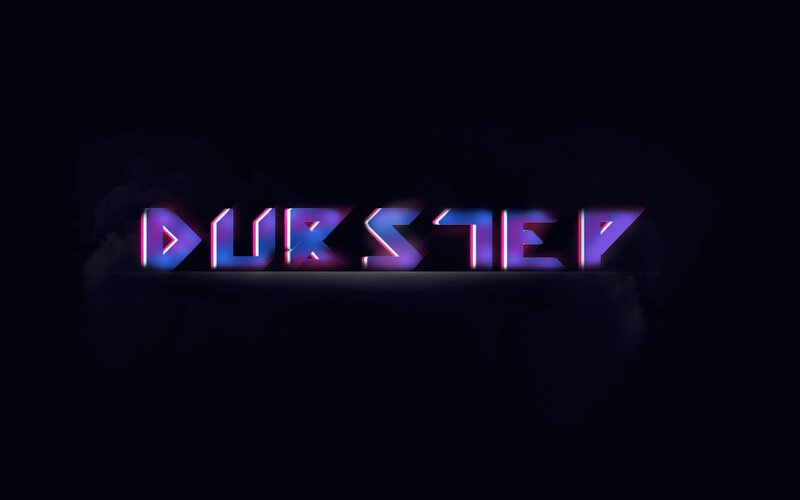 DUBSTEP text in neon style
