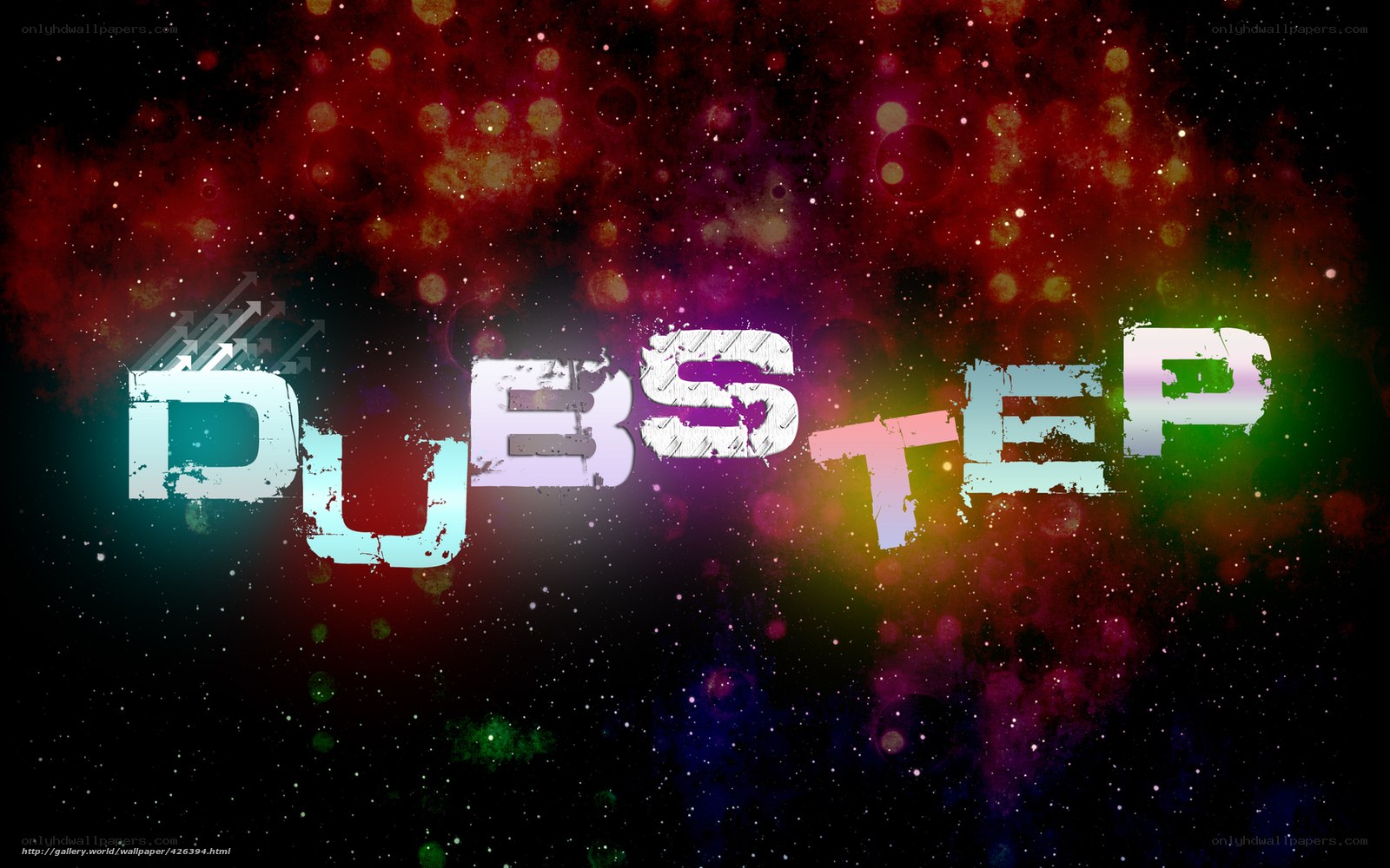 Dubstep text on colorful background