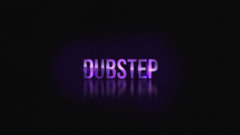 Dubstep text on dark background