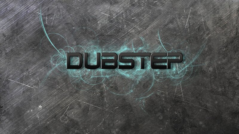 Dubstep text on metal background