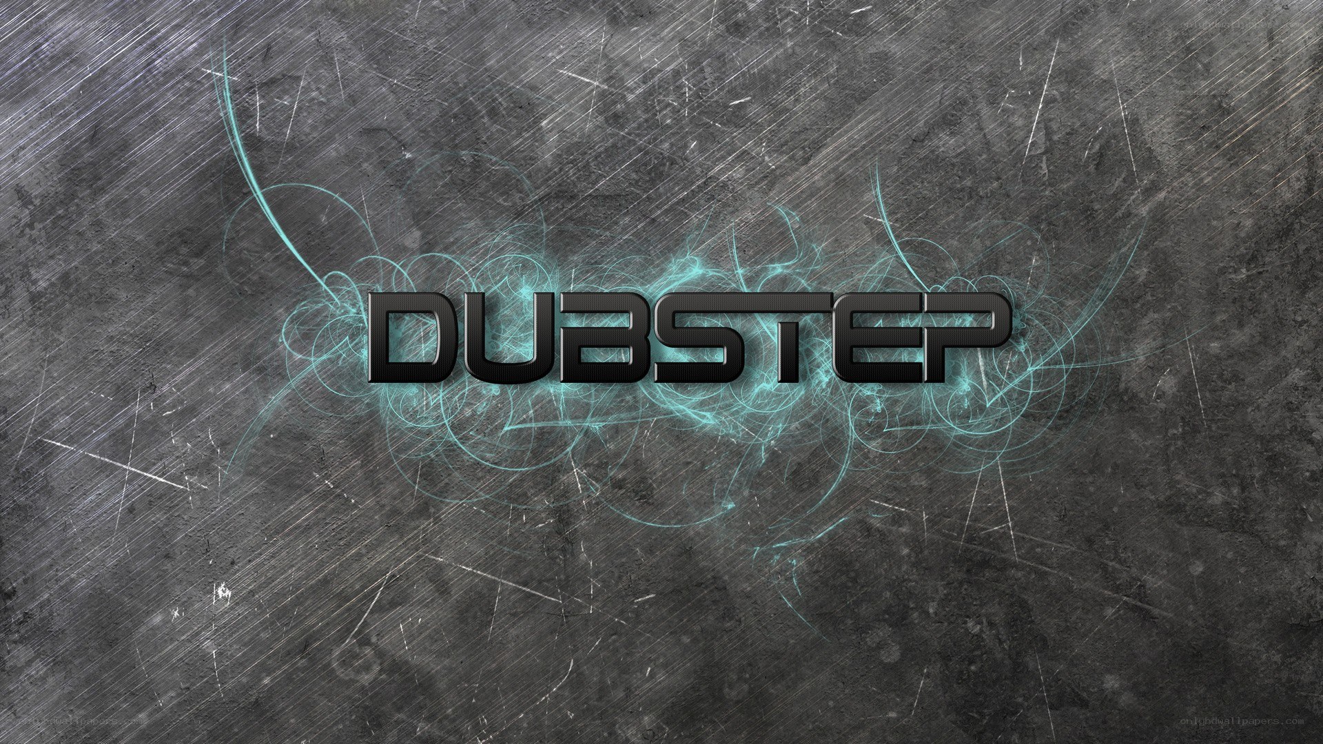Dubstep text on metal background