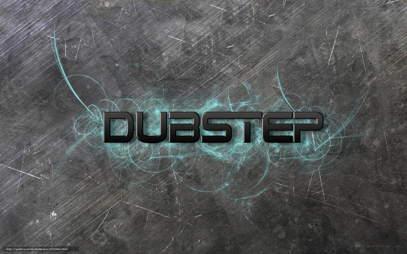 Dubstep text on metal background