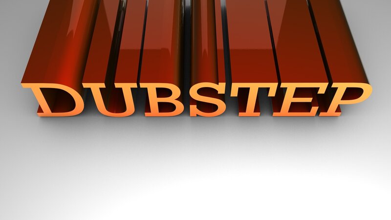 Dubstep text on red bars