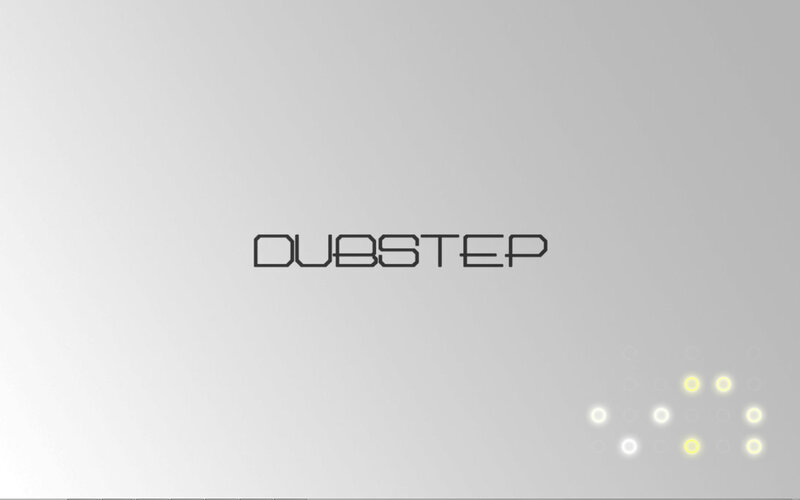 dubstep text with glowing dots