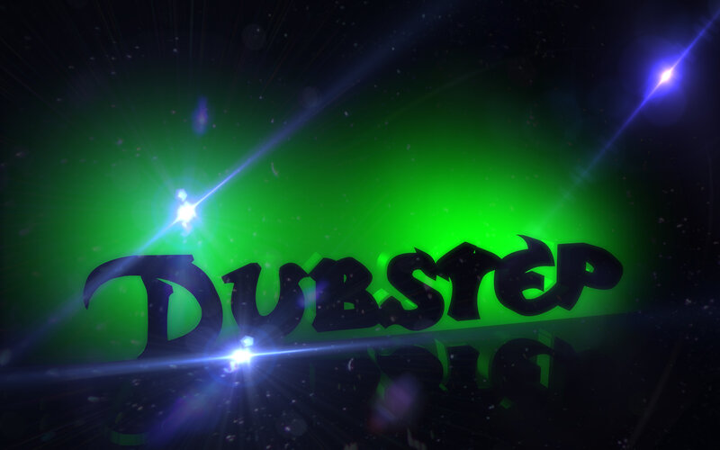 Dubstep text with green lights