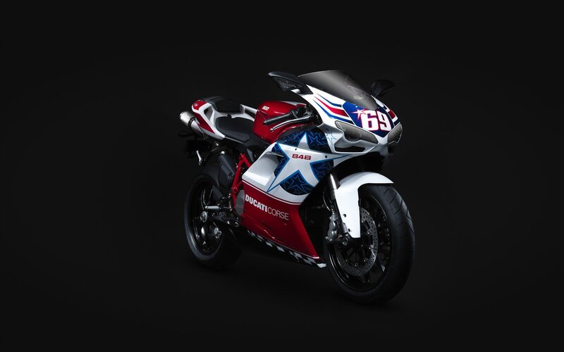 Ducati Corse Motorcycle — Red, Dramatic