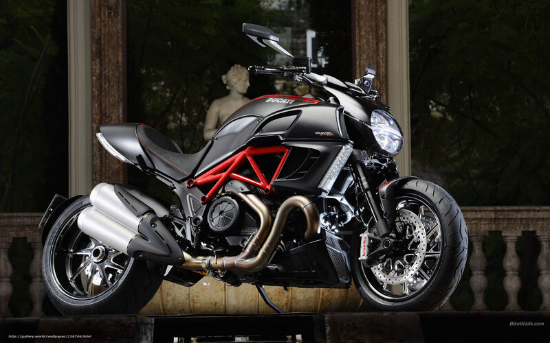 Ducati Diavel Motorcycle — Black, Dramatic, Night