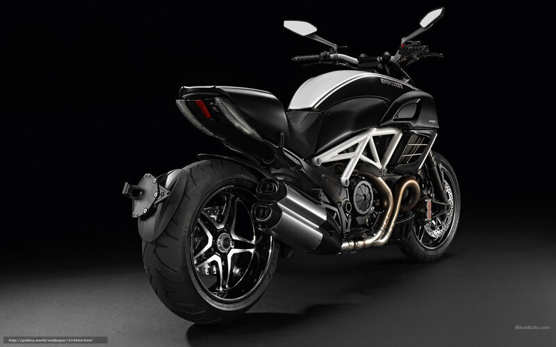 Ducati Diavel Motorcycle — Black, Dramatic, Photograph, Exhaust, Wheel