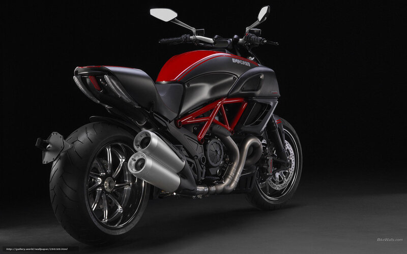 Ducati Diavel Motorcycle — Black, Dramatic, Photograph