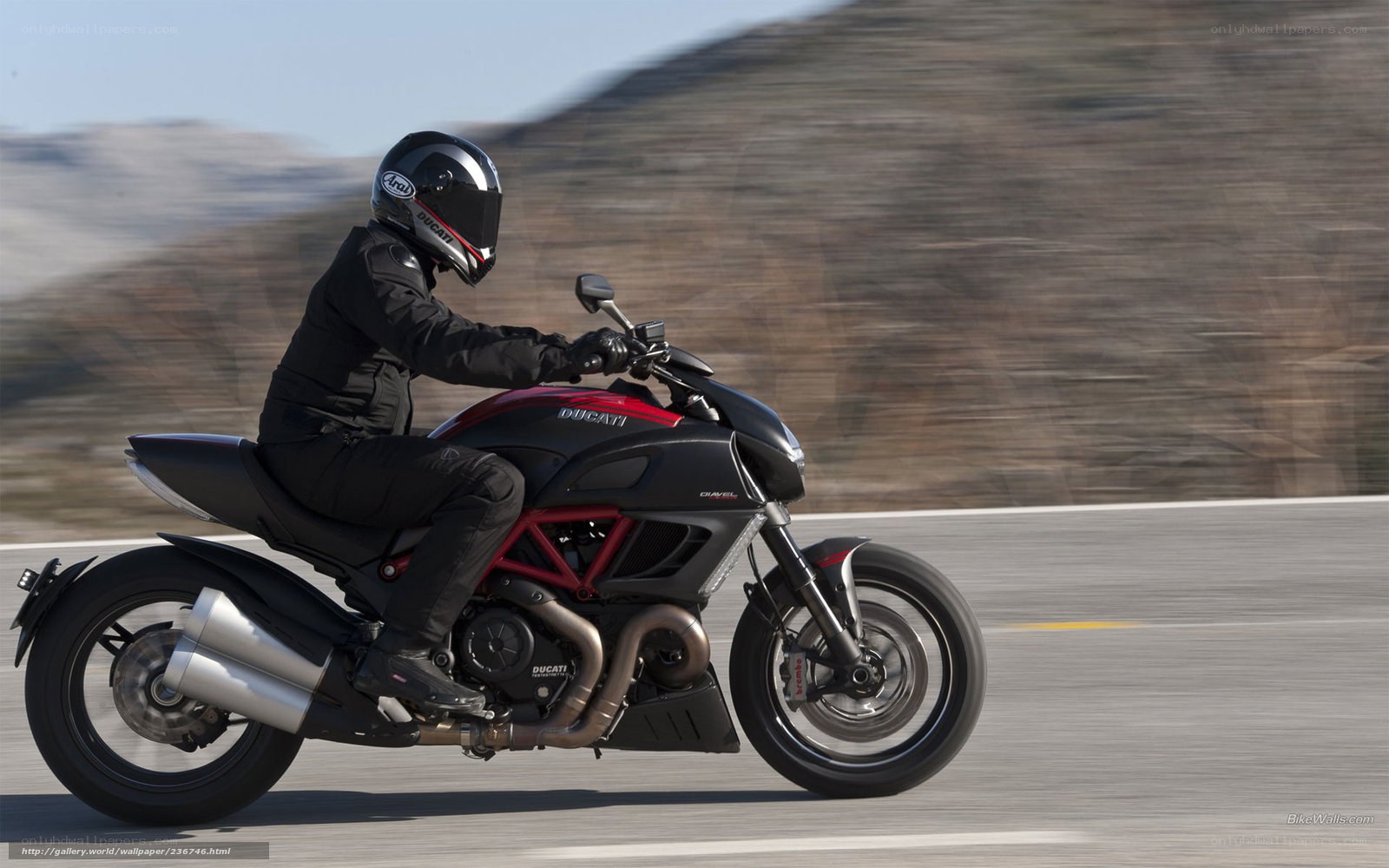 Ducati Diavel motorcycle in motion