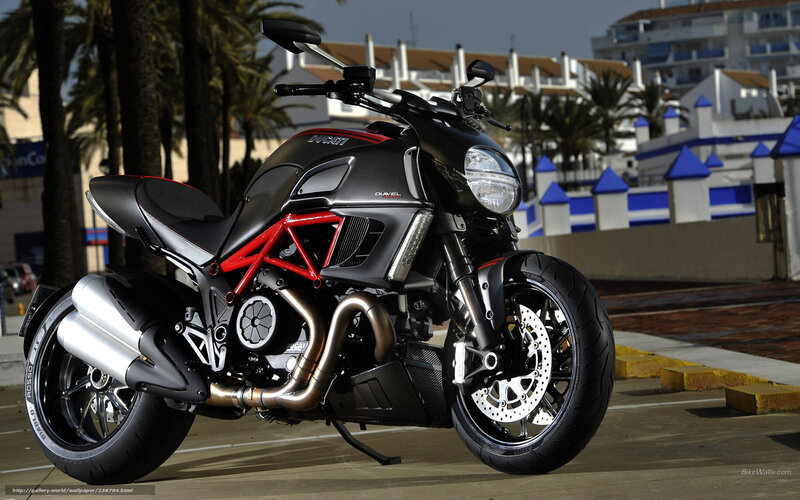 Ducati Diavel motorcycle on street
