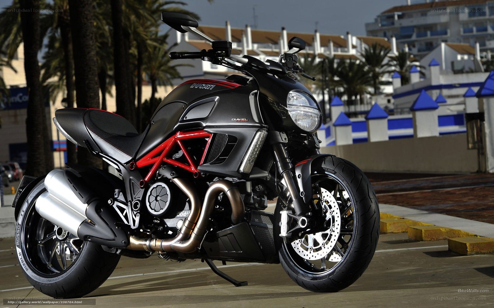 Ducati Diavel motorcycle on street
