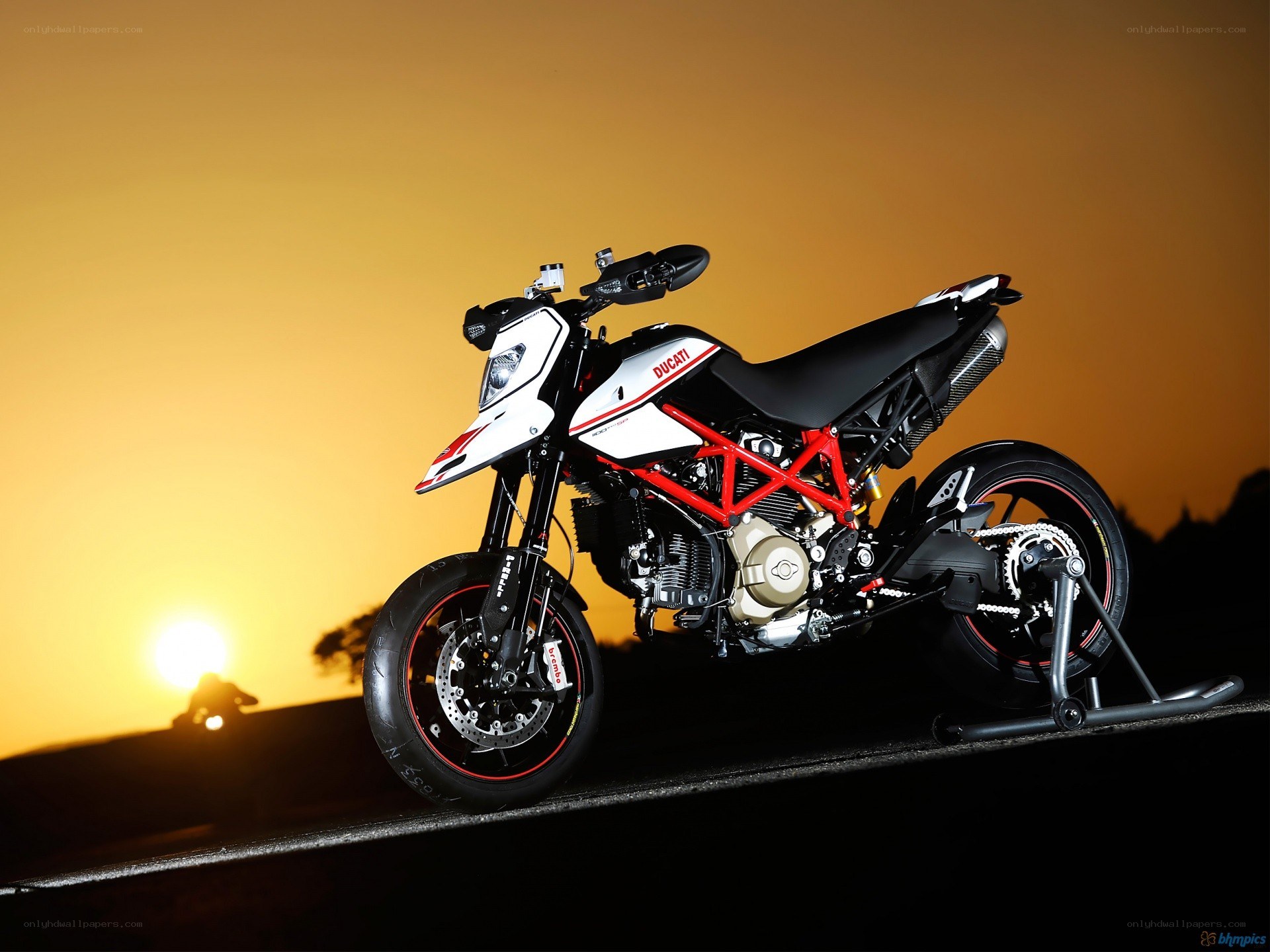 Ducati Hypermotard at sunset