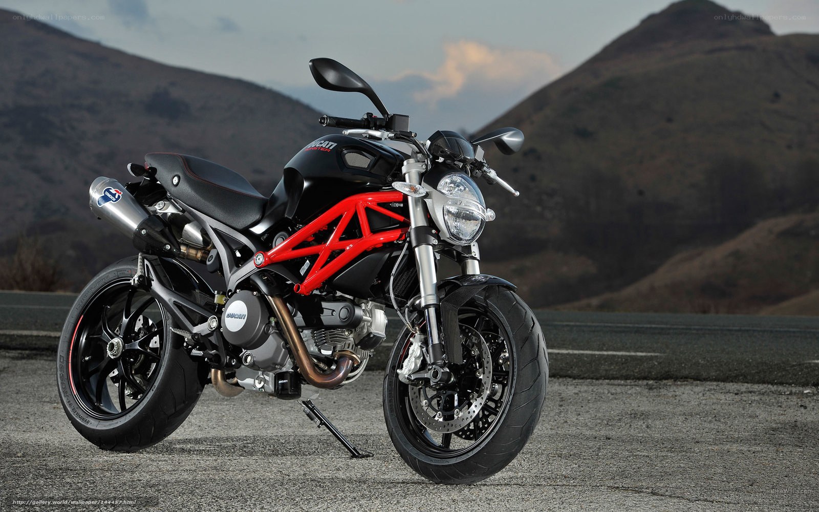 Ducati Monster motorcycle on road
