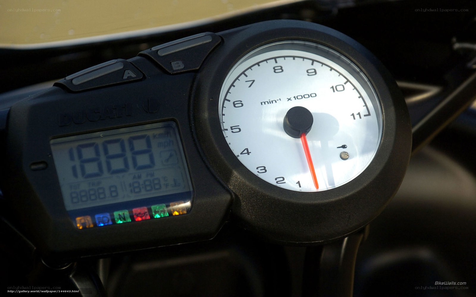 Ducati motorcycle dashboard