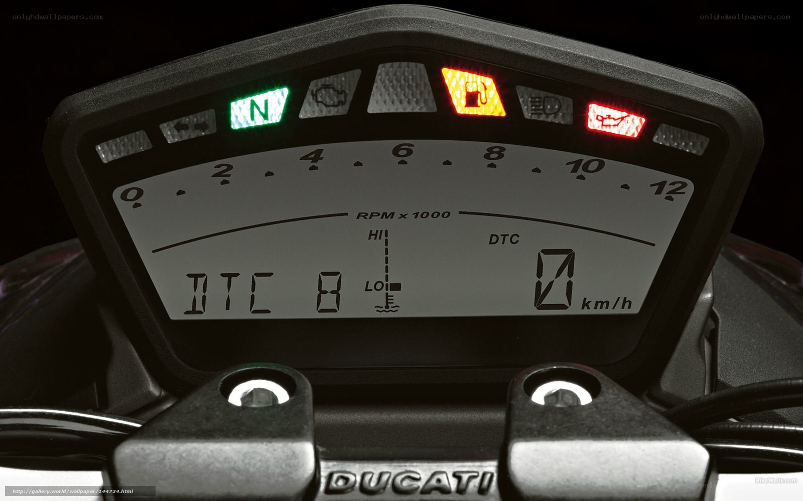 Ducati motorcycle dashboard