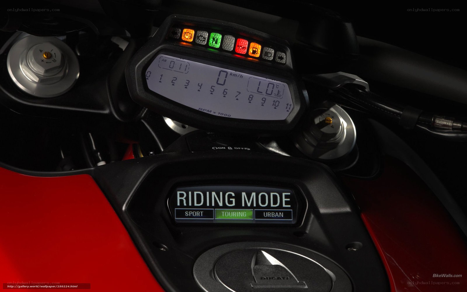 Ducati motorcycle dashboard
