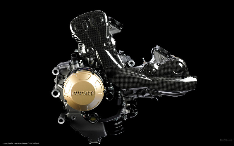 Ducati Motorcycle Engine — Black, Dramatic, Photograph, Carbon Fiber