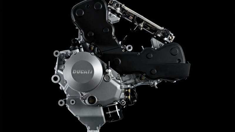 Ducati Motorcycle Engine — Silver, Dramatic