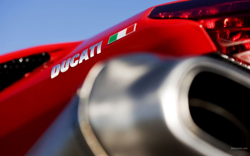 Ducati Motorcycle Exhaust — Red, Dramatic