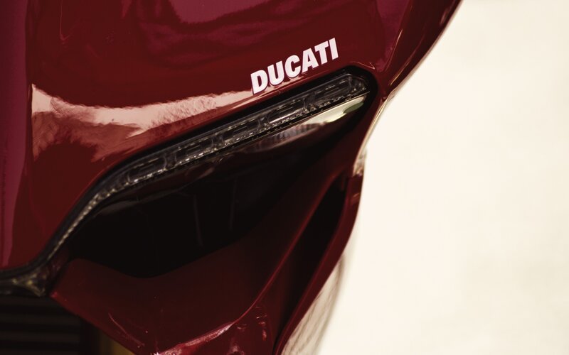 Ducati Motorcycle Headlight — Red, Clean