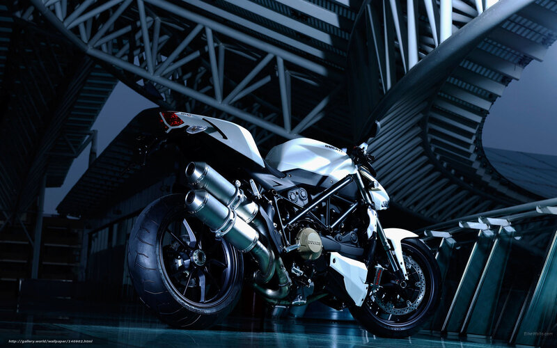 Ducati motorcycle in modern structure