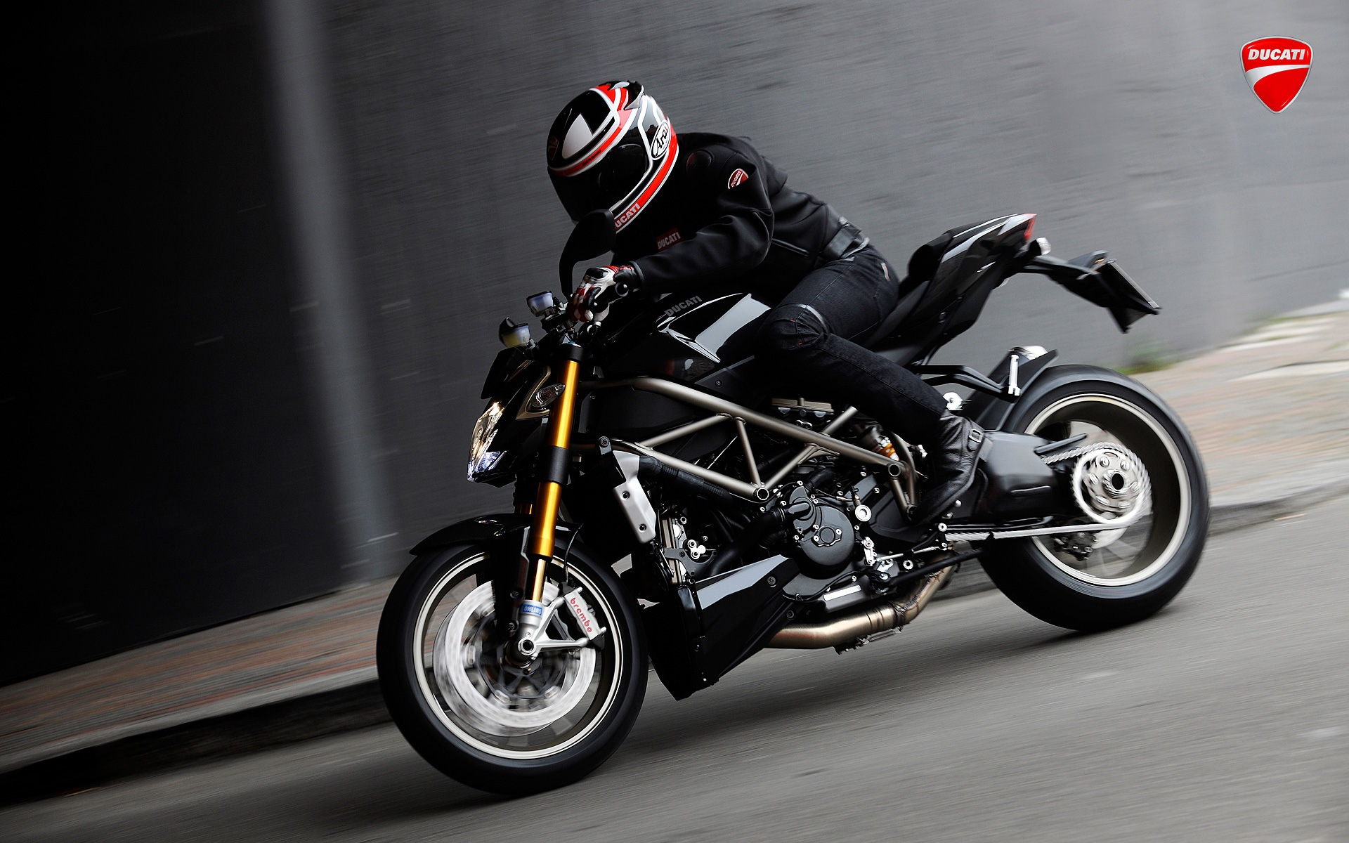 Ducati motorcycle in motion