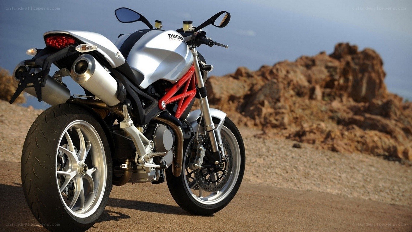 Ducati motorcycle on a rocky path