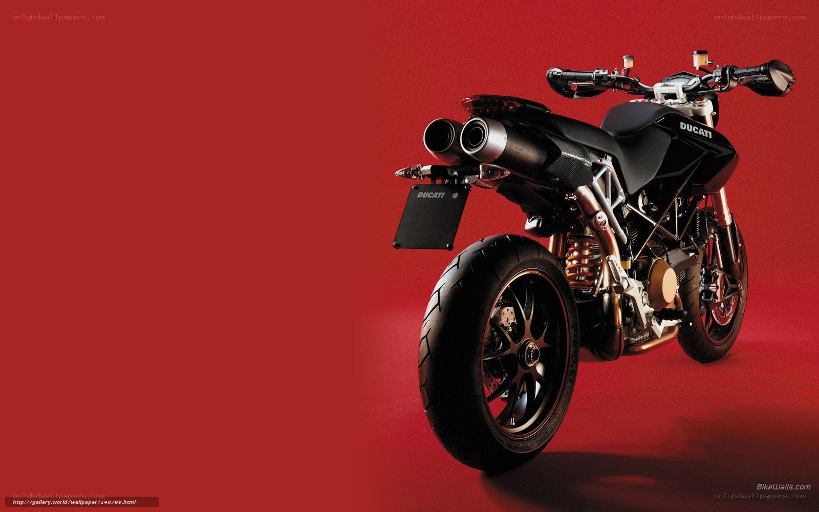 Ducati motorcycle on red background
