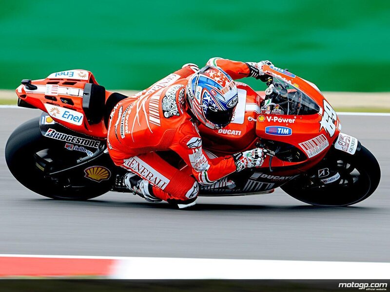 Ducati motorcycle racer in action