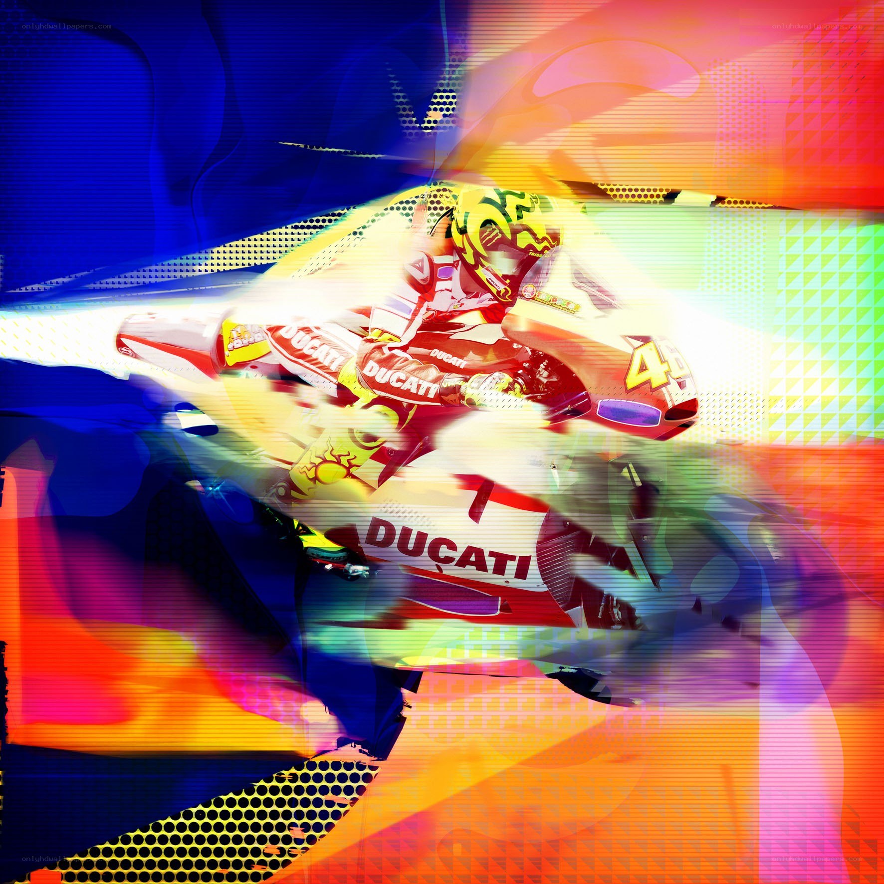 Ducati motorcycle racer in motion