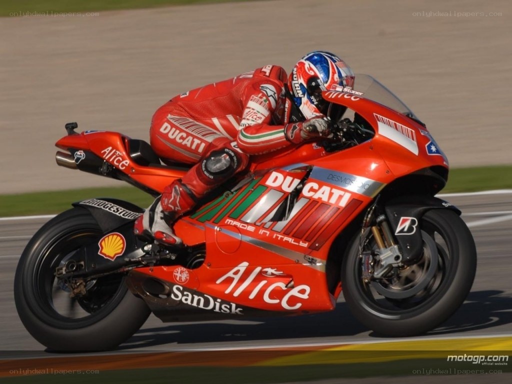 Ducati motorcycle racer on track