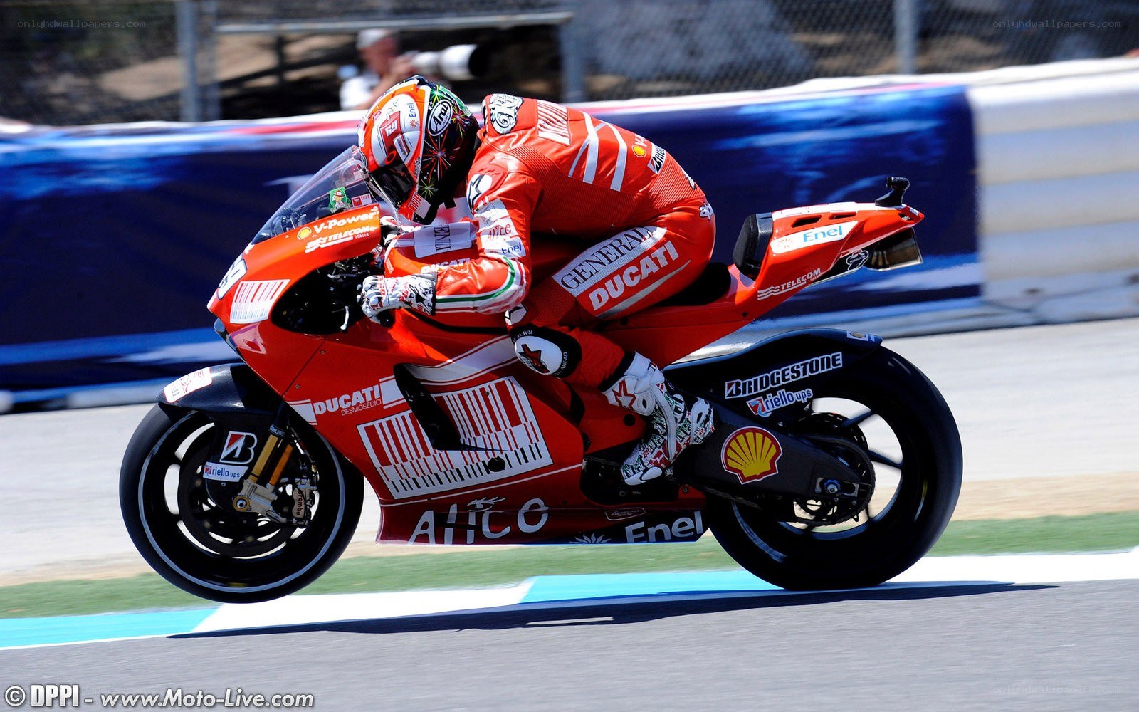 Ducati motorcycle racer on track
